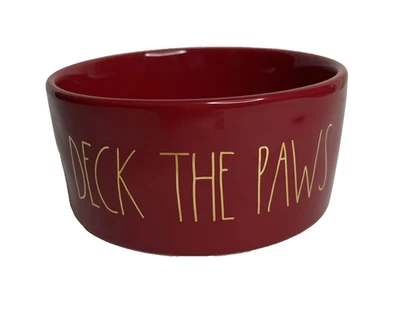 Colección artesanal Rae Dunn de Magenta Red Deck The Paws cuenco de cerámica para perros Foto 1 de 4
