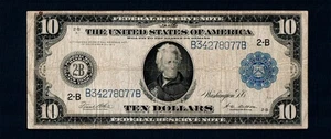 $10 1914 Large Sized Federal Reserve New York Blue Seal Free Shipping (B227) - Picture 1 of 2