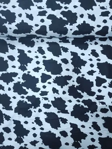 Tessuto 100% cotone stampa mucca nero/bianco - Foto 1 di 2