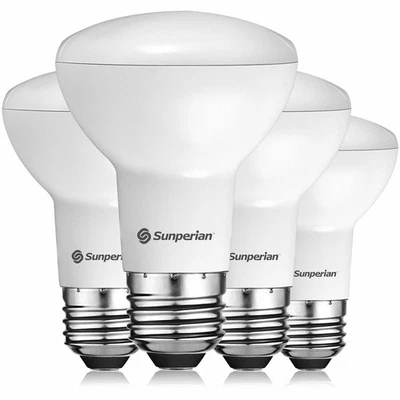 Sunperian 4 Pack BR20 LED Flood Bulb 6W 2700K Warm White 550lm Dimmable E26 - Image 1 of 4