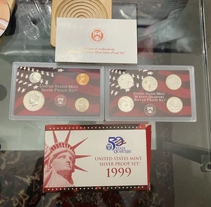 1999 United States Mint Silver Proof set w/COA #2 - Picture 1 of 3