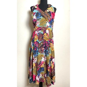 Unique Vintage Women's Tucan Novelty Tropical Print Back Tie Shift Midi Dress 4X - Picture 1 of 20