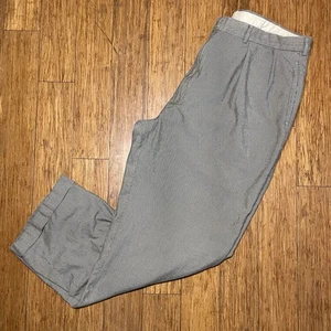 Pantalones de vestir vintage Polo Ralph Lauren pata de gallo para hombre 38x30 negro blanco plisado - Imagen 1 de 7