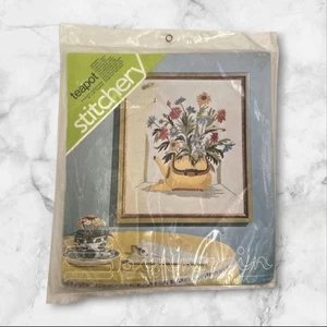 Spinnerin Stitchery Vintage Crewel Embroidery Kit Marjorie Gosz Teapot 12x14 - Picture 1 of 7