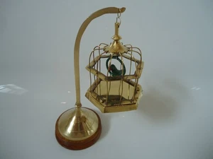 Brass Small Parrot BirdCage On Stand Vintage Antique Style Parakeet Bird Cage - Picture 1 of 8