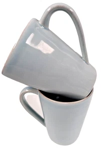 Pair of Blue Stoneware Crate & Barrel 12oz Coffee Mugs - Picture 1 of 6