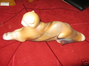 SLAG SAMPLE HEISEY IMPERIAL GLASS SATIN TIGER PANTHER - Picture 1 of 3