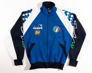 ITALY NATIONAL TEAM 1990'S TRAINING FOOTBALL JACKET DIADORA VINTAGE SHIRT SIZE M - Picture 1 of 8