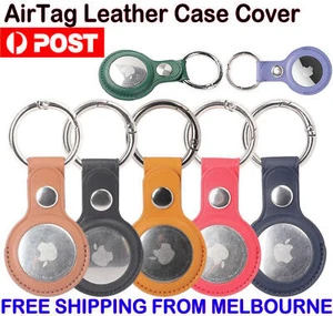 Apple AirTag Leather Case Cover for Air Tag Keychain Holder Sleeve Shell Tracker - Picture 1 of 18