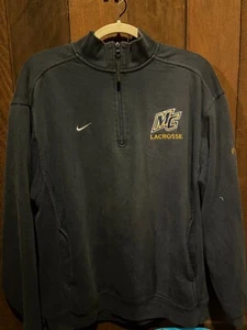Vintage Merrimack College Lacrosse Nike Sz Medium 1/3 zip Sweatshirt - Picture 1 of 6