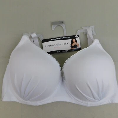 Sutiã Bobbie Brooks microfibra cobertura total com aro - 42D, branco #6816 - Imagem 1 de 4