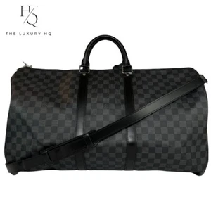 Gebrauchte authentische Louis Vuitton Keepall Bandouliere 55 Daimer Graphit [LHQ447] - Bild 1 von 15