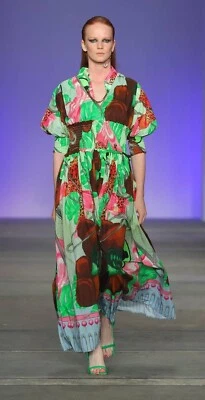 BNWOT SASS & BIDE   'Teddy Smash' Cotton & Silk Print Maxi Dress Size 10 -  $590 — 第 1/4 张图片