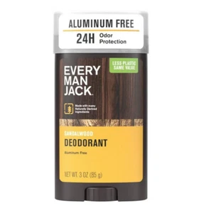 Every Man Jack 91300 Deodorant, Sandalwood, 3 Oz. - Picture 1 of 12