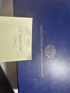 US Constitution Two  Proof Commemorative Silver Dollars  in box  Lot #45 - Picture 1 of 8