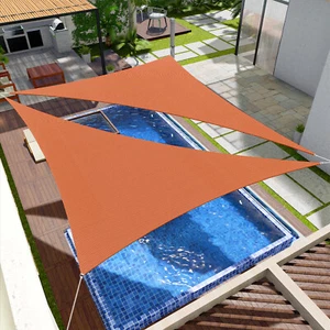 Customize Orange Right Triangle Outdoor Sun Shade Sail Breathable UV Block 90% - Picture 1 of 11