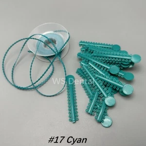 Dental Orthodontic Elastic Power Chain Ligature Ties Braces Rubber Bands Cyan - Picture 1 of 21