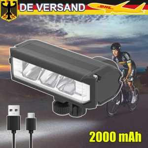 Fahrradleuchten Vorne LED ultra heller Fahrradscheinwerfer Frontlicht 2000mAh DE - Bild 1 von 16