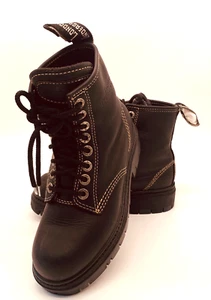 Botas de Combate De Colección Años 90 London Underground Para Mujer US 6.5 Cuero Negro 7111 - Imagen 1 de 6