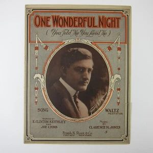 Sheet Music One Wonderful Night Clarence M. Jones F. Bushman Cover Antique 1914 - Picture 1 of 12