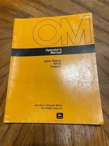 John Deere 401D Tractor Operator's Manual - Picture 1 of 1