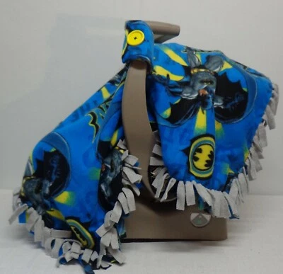 Batman /Grey Fleece Infant/ Baby Car Seat Canopy/Tent/Cover Handmade - Image 1 of 4