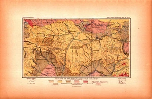UINTA BASIN, UTAH-COLORADO Antique authentic geology map 1901 - Picture 1 of 1