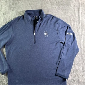 Adidas Pullover Spyder A10 1/4 Zip Athletic Training Top Blue 2XL - Picture 1 of 8