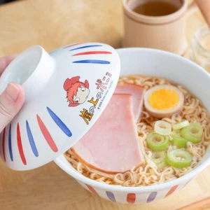 Ghibli Ponyo on the Cliff by the Sea Ramen Bowl with Lid 780ml Donburi JAPAN - Picture 1 of 8