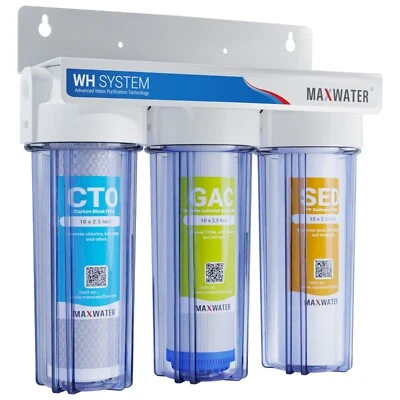  Whole House Water Filter System 2.5" x 10" Three Stage Filtration 3/4" Inlet - Image 1 of 4