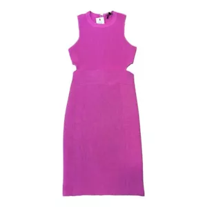 Endless Rose Womens Side Cut-out Bodycon Knit Dress Magenta Sleeveless L NWT - Picture 1 of 14