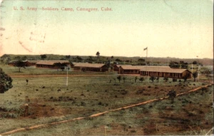 US Army Soldiers Camp Camaguey Cuba 1906 postcard a110 - Picture 1 of 2