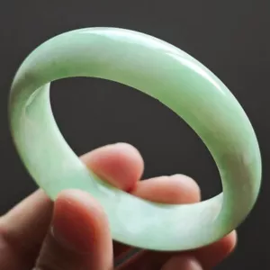 Bracciale 57mm Smeraldo Bianco Verde Giadeite Giada Bracciale Birmania Giada 2833 - Foto 1 di 14