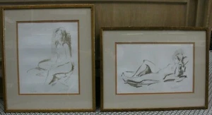 Jan De Ruth Paar (2) Limited Edition Lithographie "Repose" & "Nocture"? Gerahmt  - Bild 1 von 5