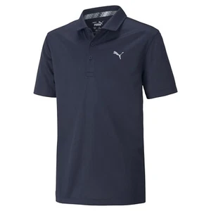 Puma Essential Polo Kids XS Blue Short Sleeve Collared Golf Shirt Active JDM887 - Picture 1 of 10