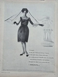 1965 Women's Jean Louis chantilly lace dress I. Magnin & Co. Vintage ad - Picture 1 of 1