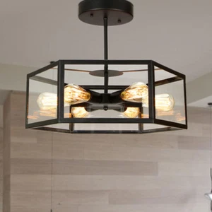 Kitchen Chandelier Lighting Bar Lamp Black Ceiling Lights Vintage Pendant Light - Picture 1 of 11