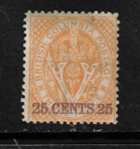 British Columbia #11 Mint Fine Full Original Gum Light Hinge Natural Inclusion - Picture 1 of 1