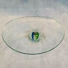 Prima Donna Large 15 1/2 X12 Oval 3 D Tropical Fish Pedestal Art Glass Tray