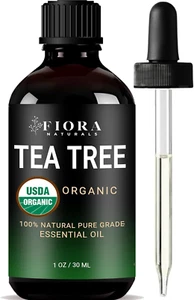 Tea Tree Essential Oil by - 100% Pure Organic Oil for Face, Hair, Skin 1 Oz /30M - Picture 1 of 12