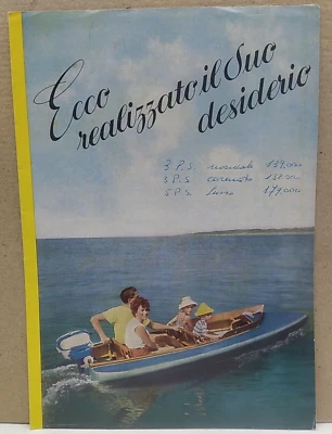 depliant jlo nautilo fuoribordo motoscafo vintage nautica mare lago barca epoca - Immagine 1 di 3