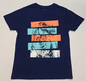 Crazy 8 Boys Blue Dinosaurs Short Sleeve Shirt 100% Cotton Size M(7-8) - Picture 1 of 6