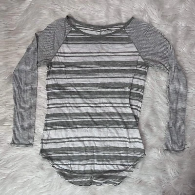 Athleta Women’s Sz S Athletic Striped Gray Long Sleeve Shirt EUC - Image 1 of 4