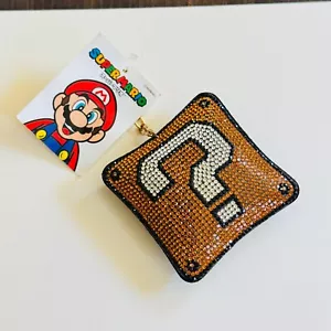 Nintendo Japan glitter Hatena Question Golden Block Super Mario Key Chain Holder - Picture 1 of 6