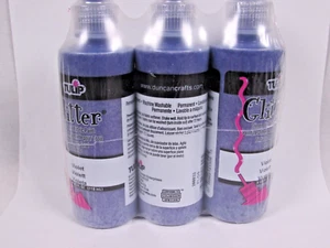 Tulip Dimensional Fabric Paint 4 oz GLITTER 3 Pack VIOLET GLITTER - Picture 1 of 2