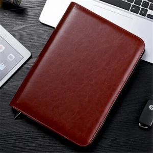 A5/B5 Zipper PU Leather Journals Notebook Diaries Lined Business Writing Books - Picture 1 of 11