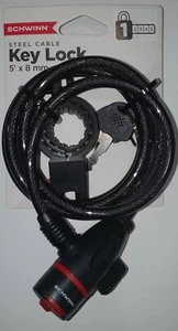 Schwinn SW77781A Steel Cable Key Bike Lock Lock 5' x 8mm - Picture 1 of 2