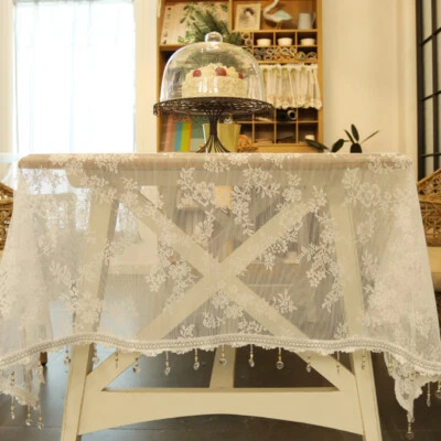 Soft Tablecloth White Lace Table Cloth Cover Dining Wedding Party Home Decor - Image 1 of 4