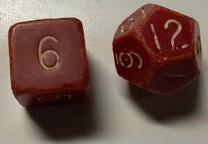 Dados Mentzer De Colección AD&D D&D Basic Dungeons Dragons D6 D12 Rojo TSR - Imagen 1 de 2