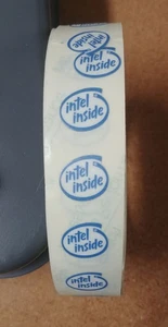 10 pegatinas interiores Intel vintage azules ovaladas 10/16" x 9/16" - Imagen 1 de 2